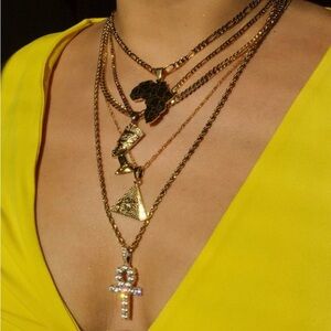 Africa  Layered Necklace 4 piece Set 18inch , 20inch , 24inch
